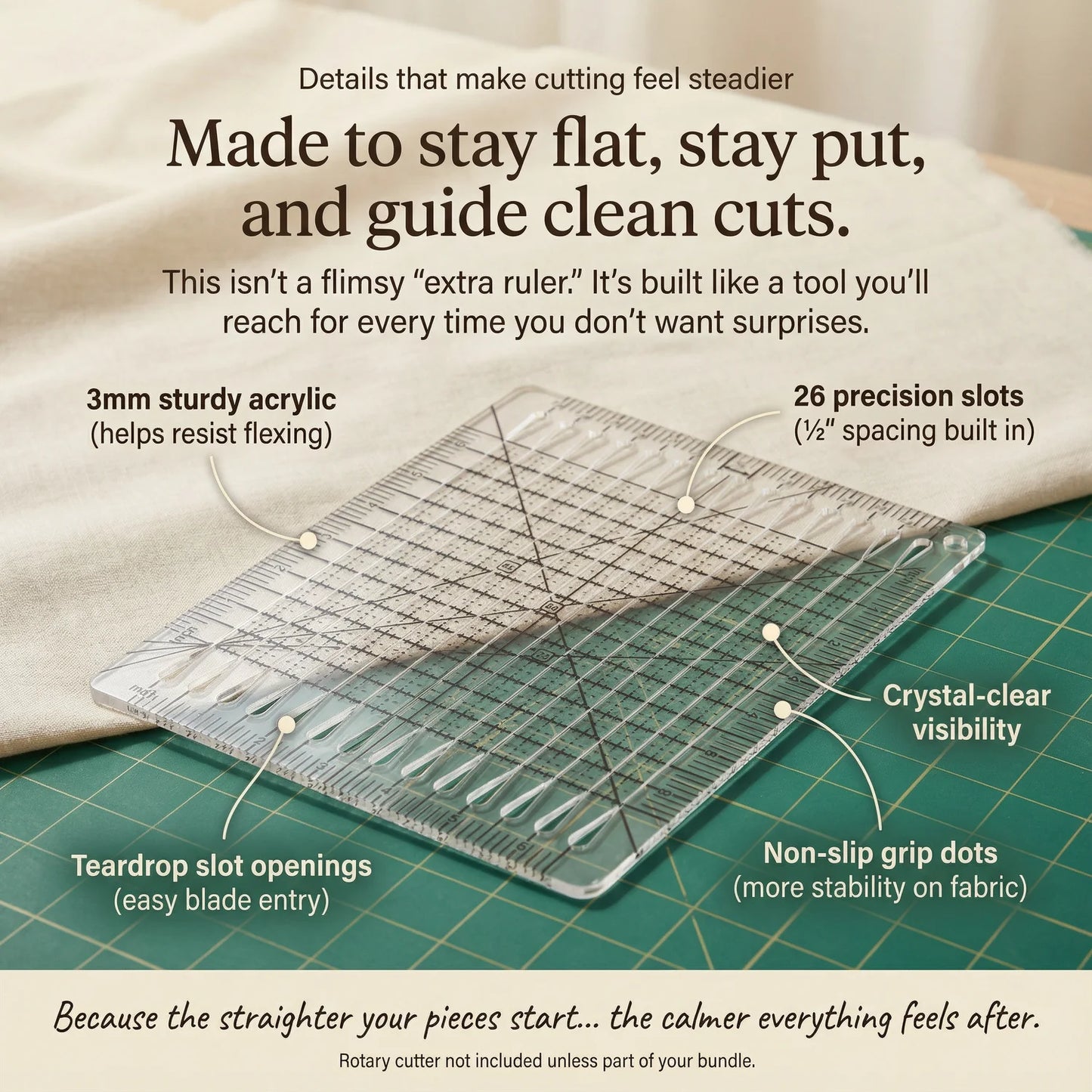 Vynlia SlotMaster™ Precision Quilting Ruler